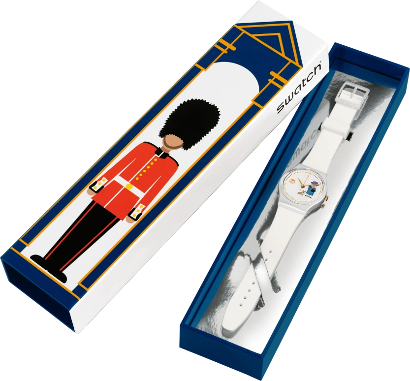 Swatch,Other 34mm,34mm,Plastic,White,Sapphire,Crystal Glass,GZ711