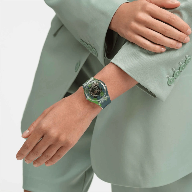Swatch,Originals 41mm,41mm,Plastic,Transparent,Quartz,Round,SUOK144,SUOK144-057