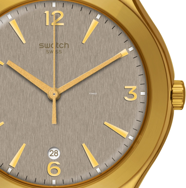 Swatch,IRONY 42.70mm,42.70mm,Stainless Steel,Brown,Quartz,Day,Tonneau,YWG409M