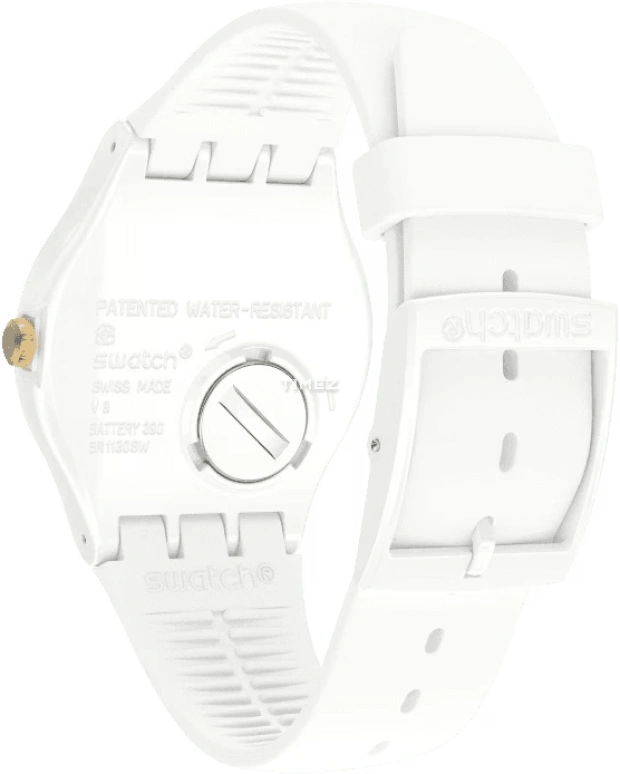 Swatch,Originals 41mm,41mm,Plastic,Gold,Quartz,Sapphire,Crystal Glass,Tonneau,SUOW168