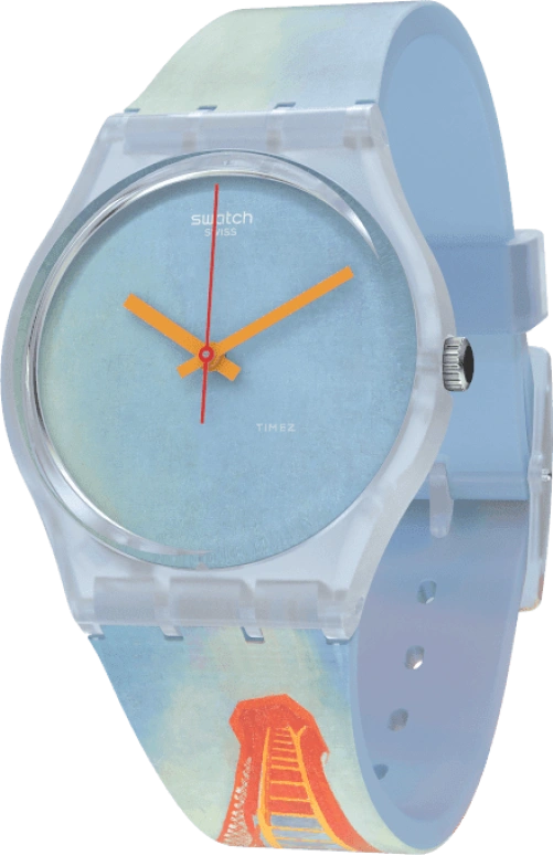 Swatch,Originals 34mm,34mm,Plastic,Blue,Quartz,Sapphire,Crystal Glass,Round,GZ357