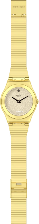 Swatch,IRONY 33mm,33mm,Stainless Steel,Yellow,Quartz,Tonneau,Gold,YLG148GG