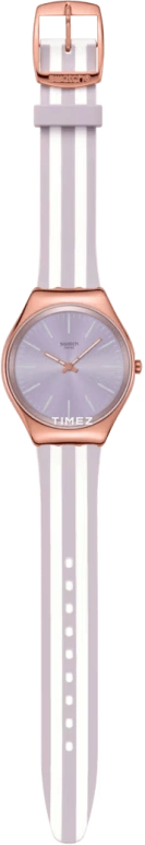 Swatch,SKIN 38mm,38mm,Stainless Steel,Purple,Quartz,Round,Rose Gold,SYXG130