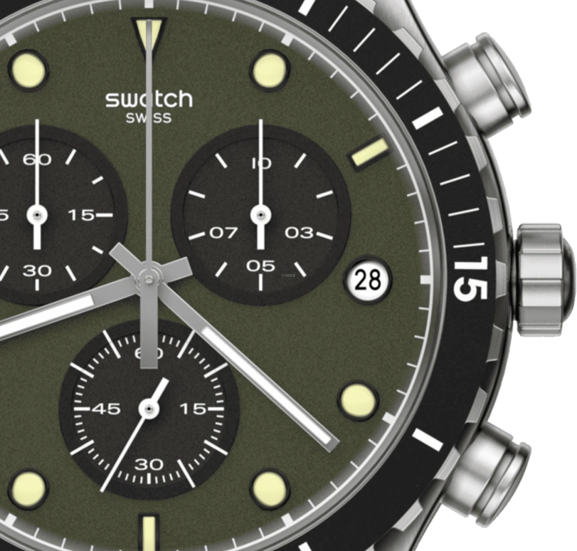 Swatch,IRONY 43mm,43mm,Stainless Steel,Green,YVS488