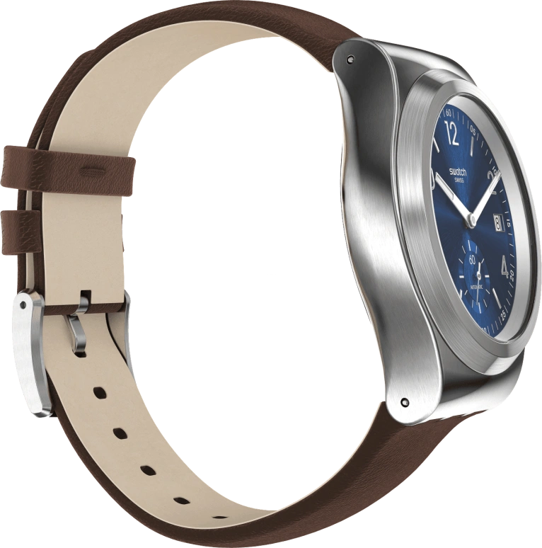 Swatch,IRONY 42mm,42mm,Stainless Steel,Blue,Open,SY23S410