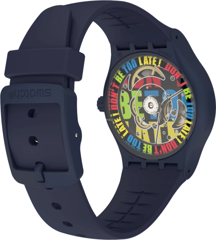 Swatch,Originals 42mm,42mm,Bioceramic,Blue,Quartz,Sapphire,Crystal Glass,Round,SO30N400