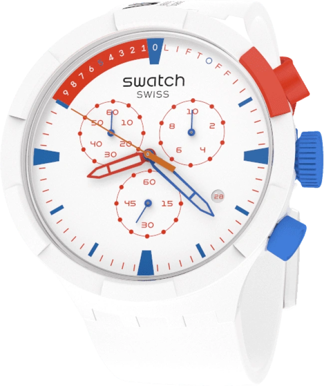 Swatch,THE BOLD 47mm,47mm,Bioceramic,Ceramic,White,Sapphire,Crystal Glass,SB04Z400