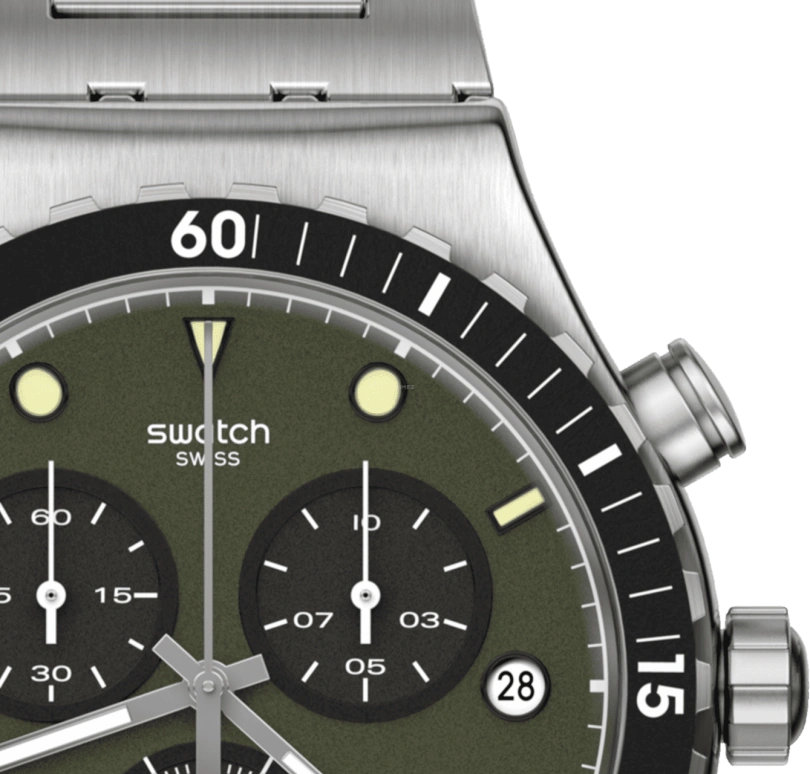 Swatch,IRONY 43mm,43mm,Stainless Steel,Green,YVS488G