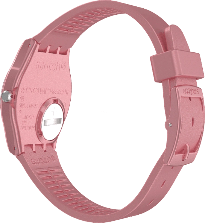Swatch,Originals 34mm,34mm,Plastic,Pink,Sapphire,Crystal Glass,GP404