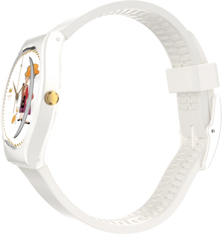 Swatch,Other 34mm,34mm,Plastic,White,Sapphire,Crystal Glass,GZ711