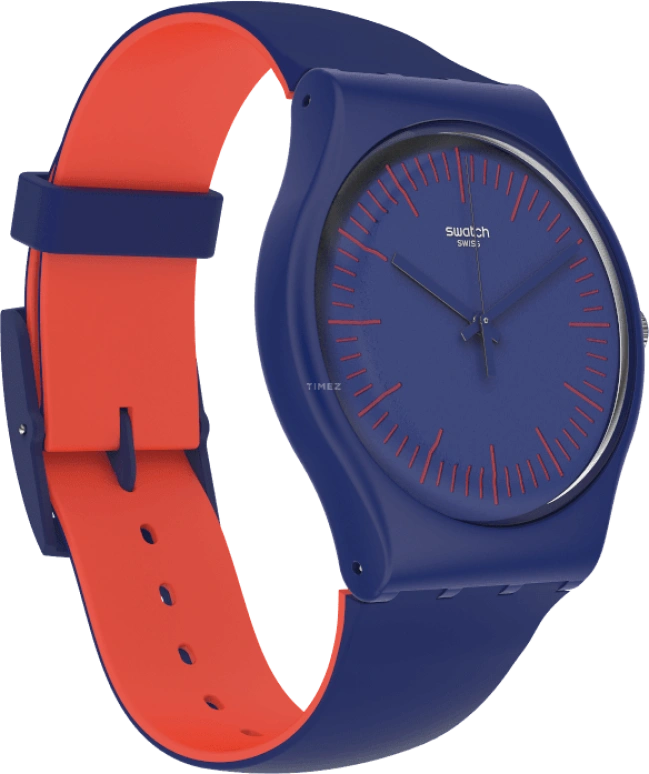 Swatch,Originals 41mm,41mm,Plastic,Blue,Sapphire,Crystal Glass,SUON146