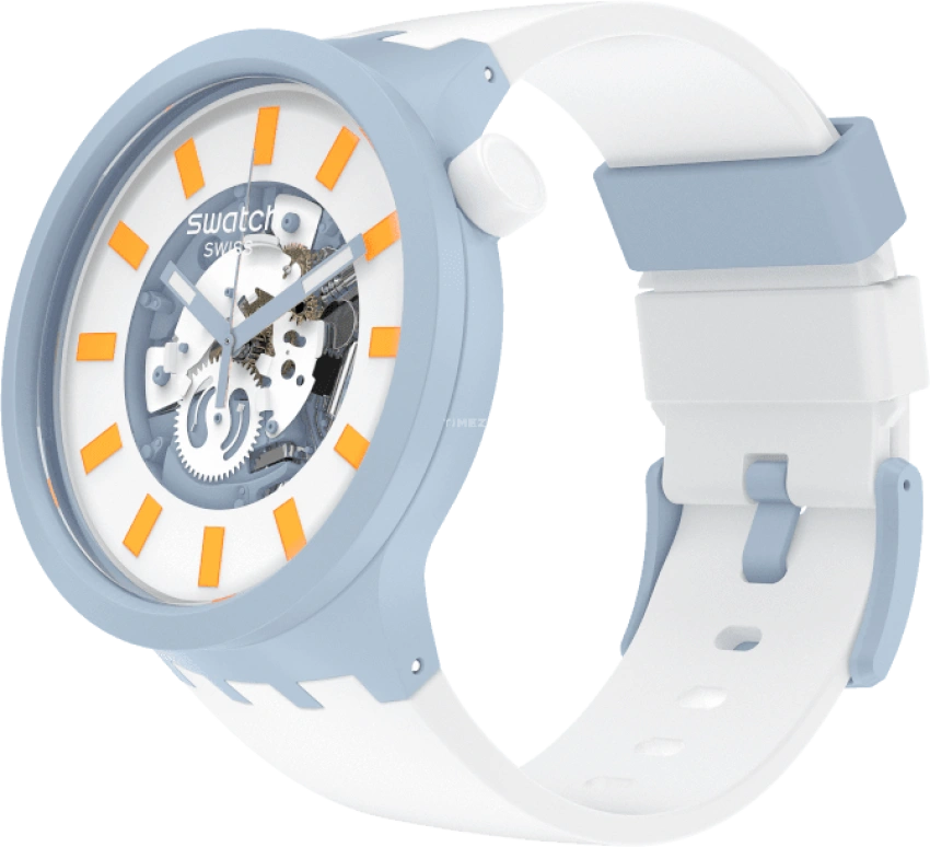 Swatch,THE BOLD 47mm,47mm,Bioceramic,Ceramic,White,SB03N101