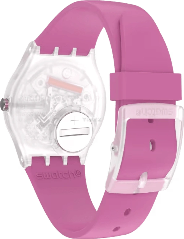 Swatch,Originals 34mm,34mm,Plastic,Pink,Quartz,Date,Day,GE724