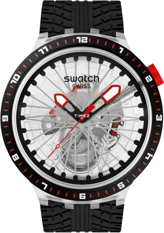 Swatch,THE BOLD 47mm,47mm,Bio-sourced,Transparent,Quartz,Round,Black,SB05K103