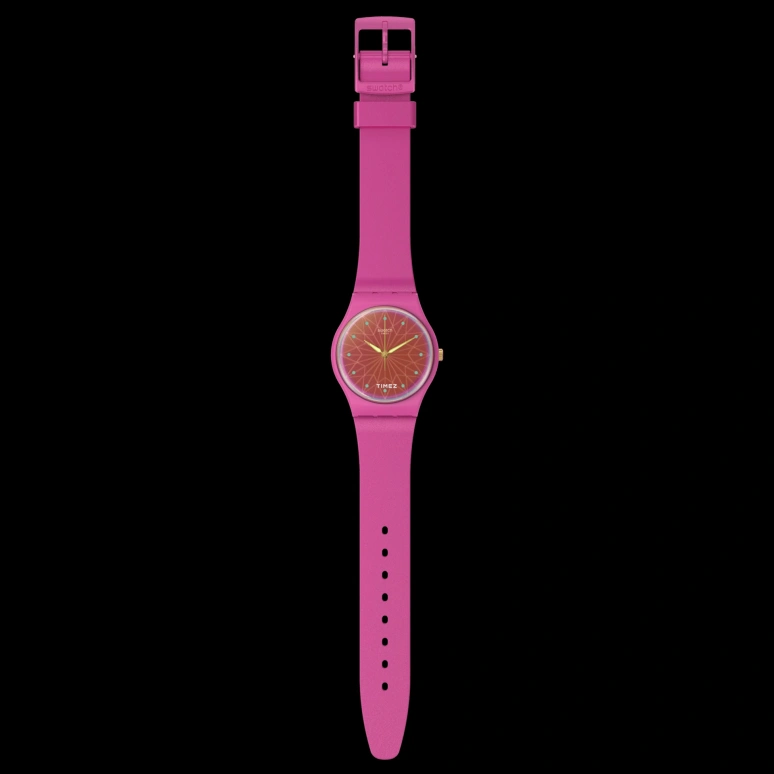 Swatch,Originals 34mm,34mm,Bio-sourced,Pink Red,Quartz,Round,SO28P110