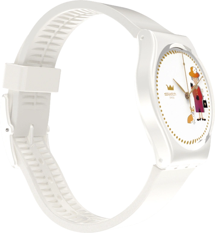 Swatch,Other 34mm,34mm,Plastic,White,Sapphire,Crystal Glass,GZ711