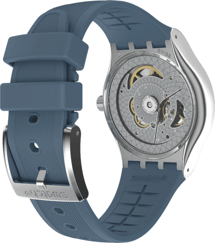 Swatch,IRONY 42mm,42mm,Stainless Steel,Blue,Open,YIS430