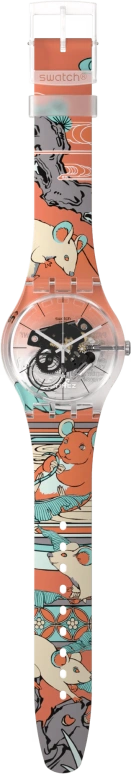 Swatch,Originals 41mm,41mm,Plastic,Transparent,Quartz,Round,SUOK144,SUOK144-064