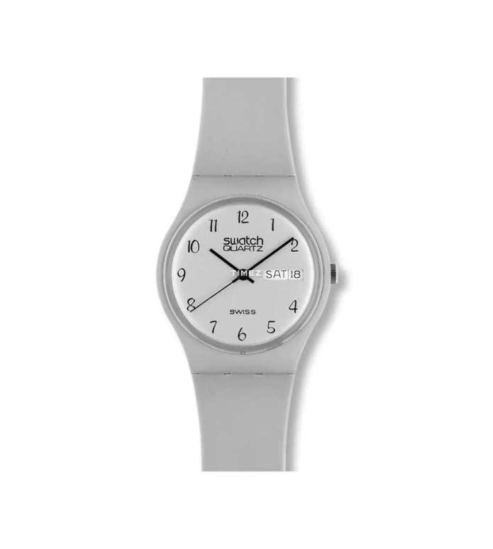 Swatch,Originals 34mm,34mm,Plastic,Silver White,Quartz,Date,Day,GM700