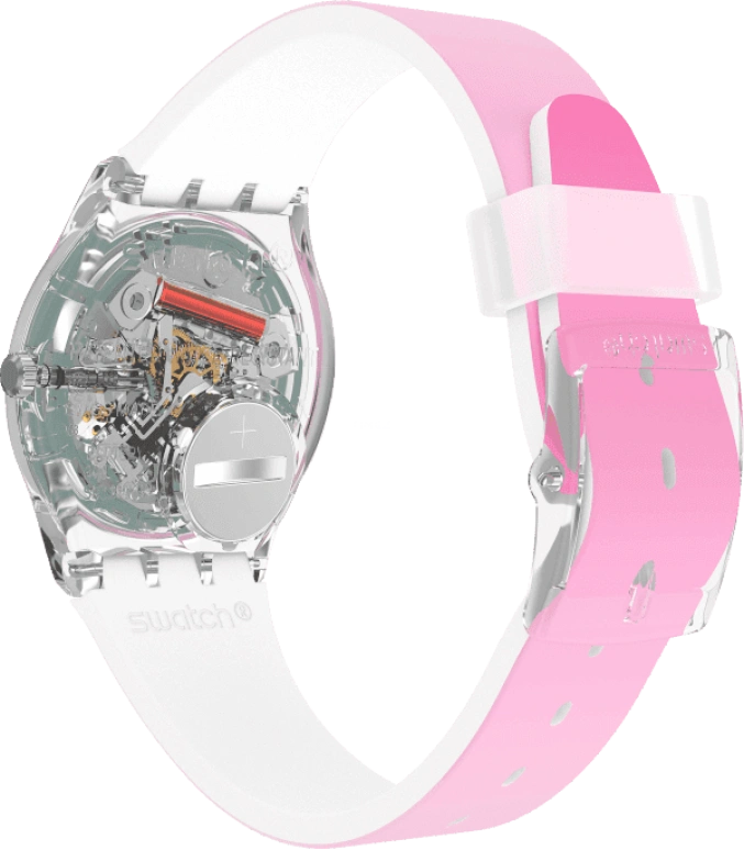 Swatch,Originals 34mm,34mm,Plastic,Pink,Sapphire,Crystal Glass,GE719