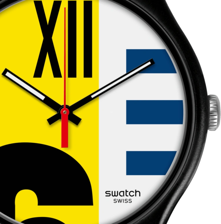 Swatch,Originals 41mm,41mm,Plastic,Multi-Color,Quartz,Round,Black,SUOB171