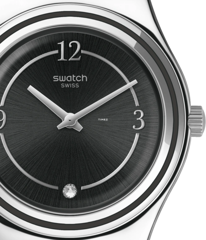 Swatch,IRONY 33mm,33mm,Stainless Steel,Black,Quartz,Sapphire,Crystal Glass,Tonneau,YLS214