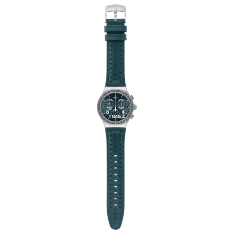 Swatch,IRONY 43mm,43mm,Stainless Steel,Blue,Quartz,Chronograph,Day,YVS406