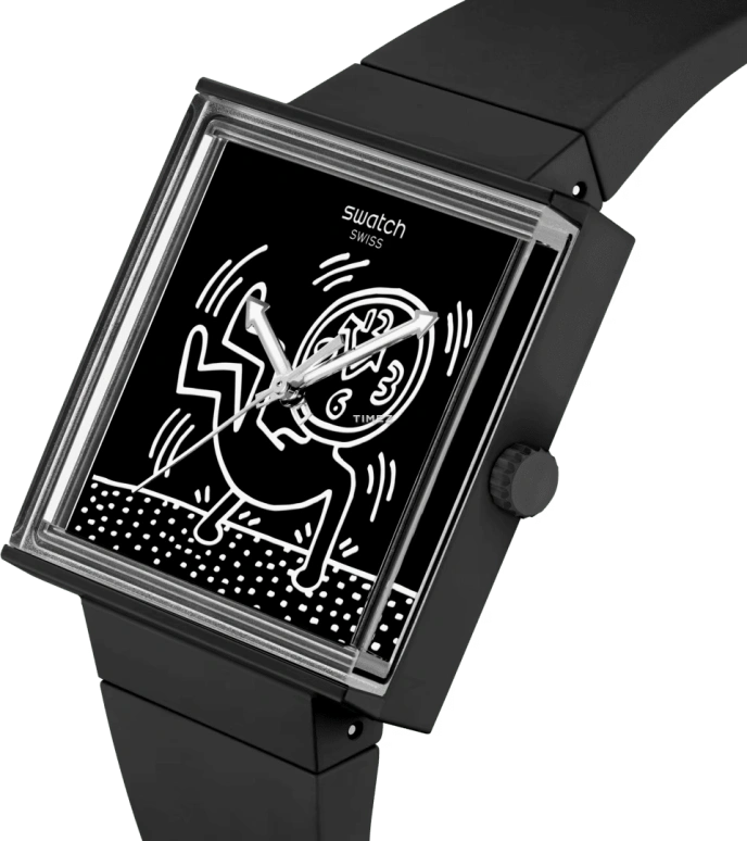 Swatch,Originals 41.80mm,41.80mm,Bioceramic,Black,Quartz,Square,SO34Z103