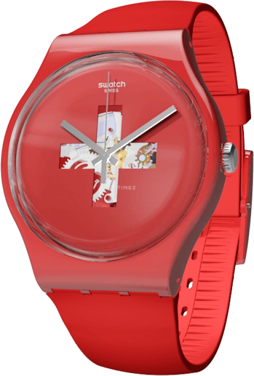 Swatch,Originals 41mm,41mm,Plastic,Red,SUOR106