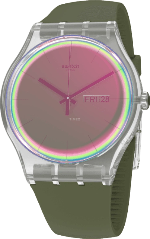 Swatch,Originals 41mm,41mm,Plastic,Pink,Quartz,Sapphire,Crystal Glass,Round,SUOK714