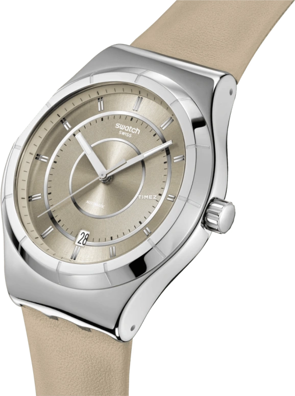 Swatch,IRONY 42mm,42mm,Stainless Steel,Cream,Automatic,90hours,In-house Caliber,YIS434