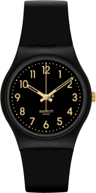 Swatch,Originals 34mm,34mm,Bio-sourced,Black,Quartz,Sapphire,Crystal Glass,Round,SO28B113