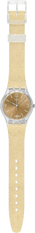 Swatch,Originals 34mm,34mm,Plastic,Gold,Quartz,Tonneau,Transparent,GE242C