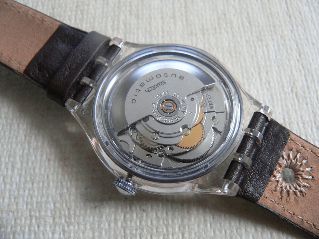 Swatch,Other 37mm,37mm,Plastic,Skeleton,Automatic,Sapphire,Tonneau,SAP101