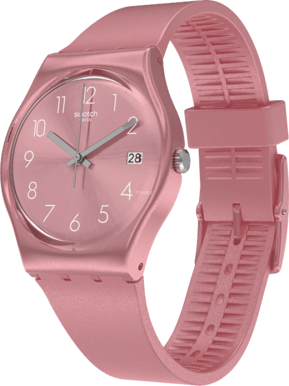 Swatch,Originals 34mm,34mm,Plastic,Pink,Sapphire,Crystal Glass,GP404