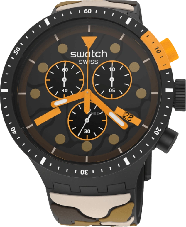 Swatch,THE BOLD 47mm,47mm,Plastic,Black,SB02B410