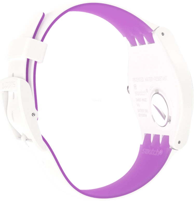 Swatch,Originals 41mm,41mm,Plastic,White,Sapphire,Crystal Glass,SUOW173