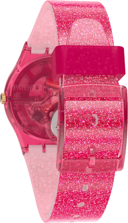 Swatch,Originals 34mm,34mm,Plastic,Pink,Sapphire,Crystal Glass,GP169