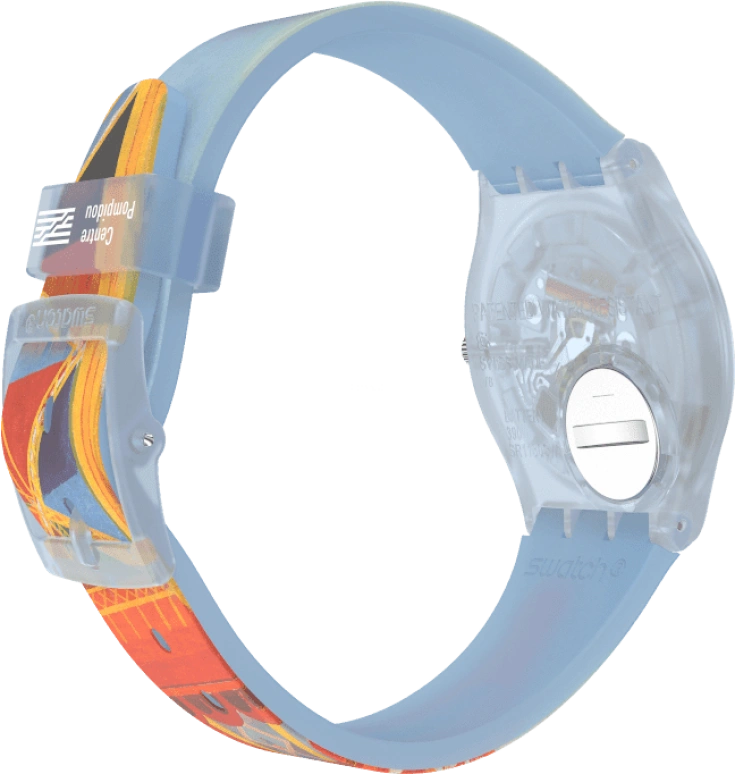 Swatch,Originals 34mm,34mm,Plastic,Blue,Quartz,Sapphire,Crystal Glass,Round,GZ357