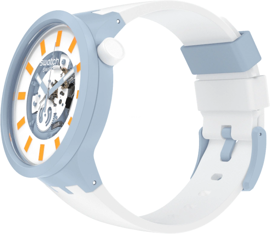 Swatch,THE BOLD 47mm,47mm,Bioceramic,Ceramic,White,SB03N101