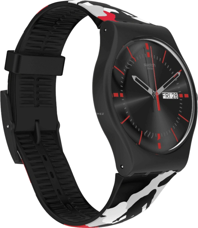 Swatch,Originals 41mm,41mm,Plastic,Black,SUOB714C