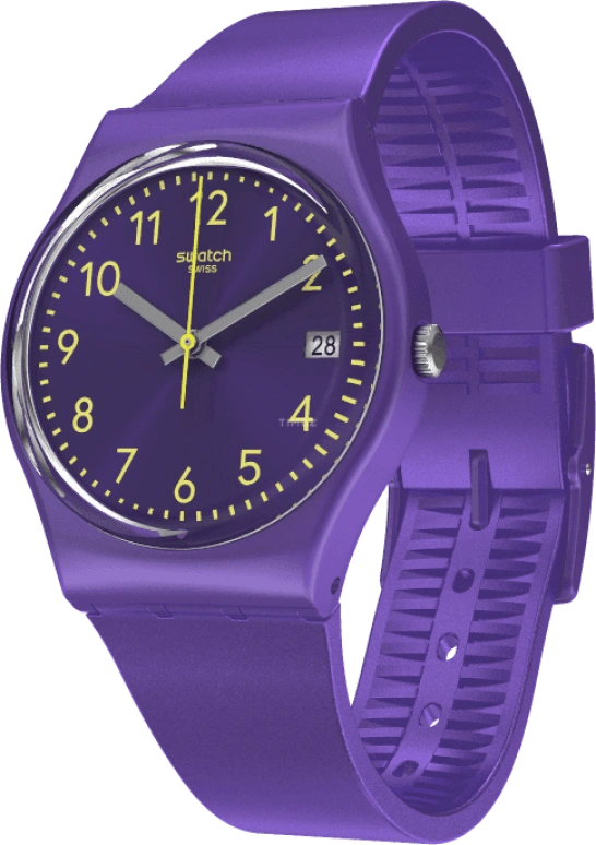 Swatch,Originals 34mm,34mm,Plastic,Purple,GV402