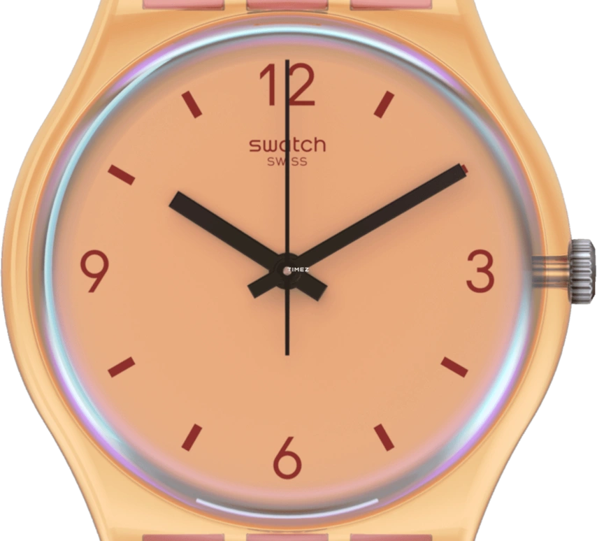 Swatch,Other 34mm,34mm,Bio-sourced,Orange,Quartz,Sapphire,Crystal Glass,Round,SO28O100,SO28O100-5300