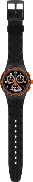 Swatch,Originals 42mm,42mm,Plastic,Black,Quartz,Chronograph,Day,SUSB408
