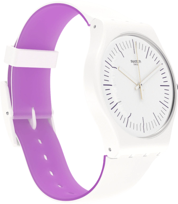 Swatch,Originals 41mm,41mm,Plastic,White,Sapphire,Crystal Glass,SUOW173