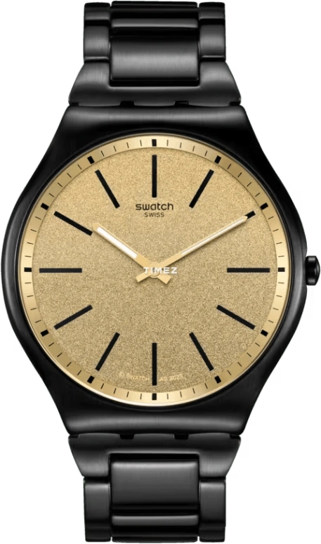 Swatch,Other 42mm,42mm,Stainless Steel,Yellow,Quartz,Hardlex,Round,SS07B109G