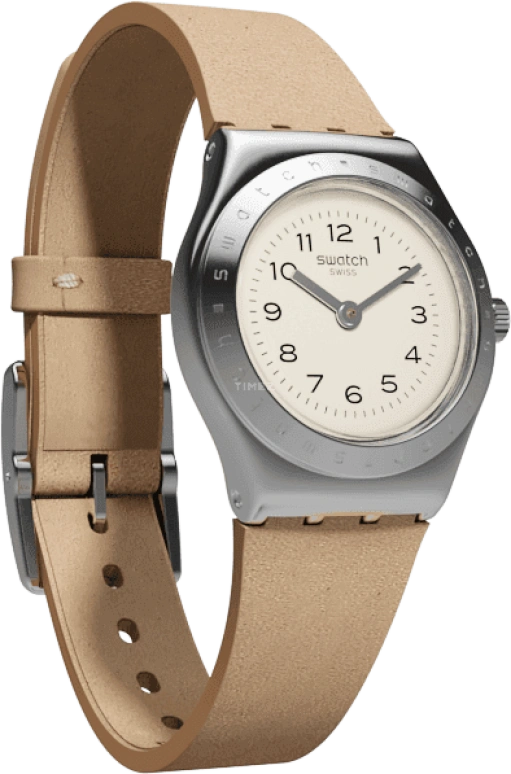 Swatch,IRONY 25mm,25mm,Stainless Steel,Cream,Quartz,Round,Silver,YSS321