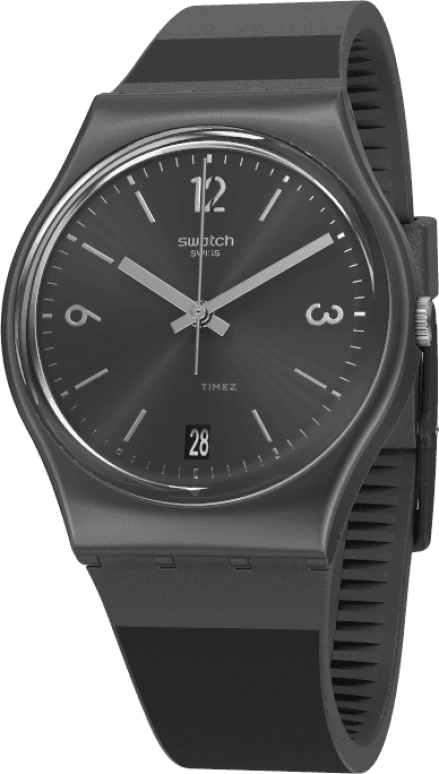Swatch,Originals 34mm,34mm,Plastic,Black,Quartz,Round,GB430