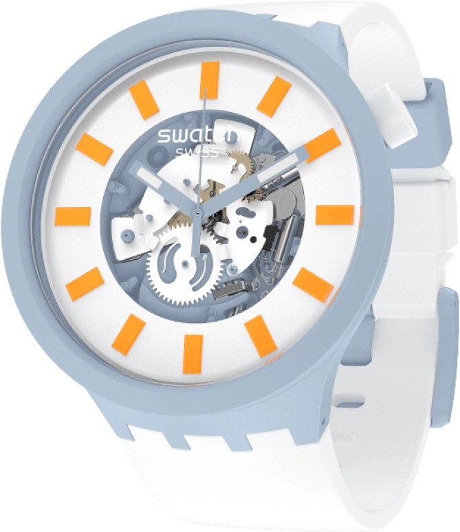 Swatch,THE BOLD 47mm,47mm,Bioceramic,Ceramic,White,SB03N101