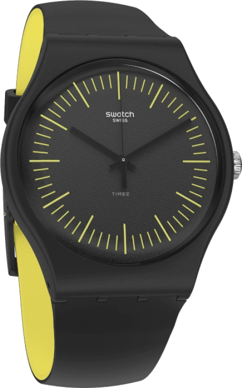Swatch,Originals 41mm,41mm,Black,Sapphire,Crystal Glass,Open,SUOB184